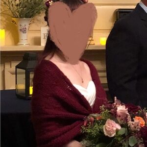 Beautiful Mohair Bridal Wrap in burgundy